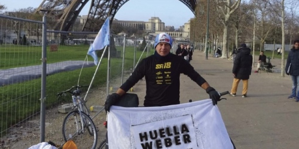 Nueva aventura del ultramaratonista solidario: unió Londres y París en bici