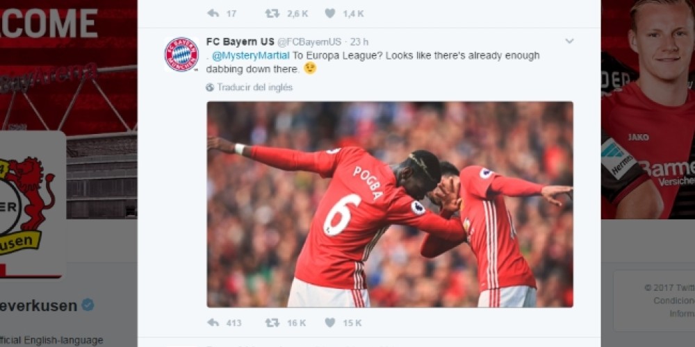 La divertida respuesta del Bayern M&uacute;nich a un hincha del Manchester United
