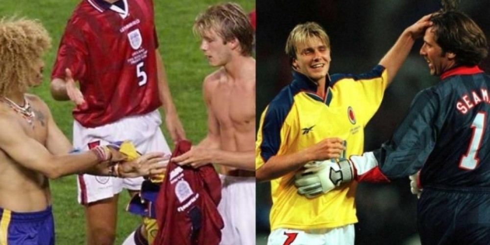 El d&iacute;a que Beckham intercambi&oacute; la &uacute;ltima camiseta de Valderrama en una Copa del Mundo