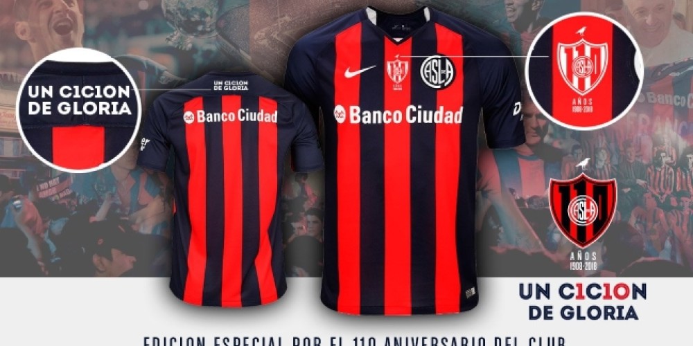 San Lorenzo present&oacute; un elegante dise&ntilde;o de camiseta especial por su 110&deg; aniversario