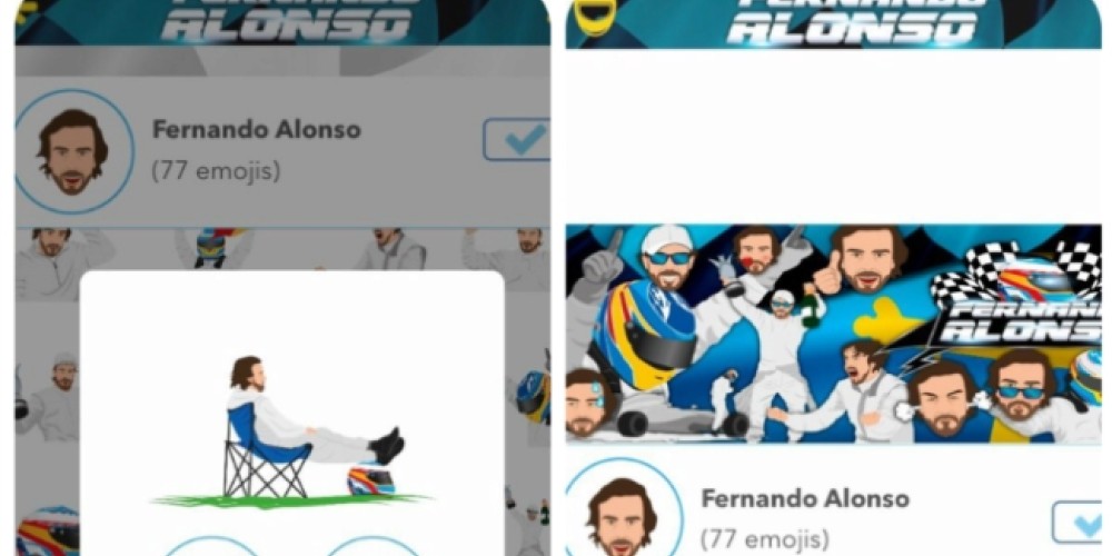 Fernando Alonso present&oacute; su propia aplicaci&oacute;n de emojis para dispositivos m&oacute;viles
