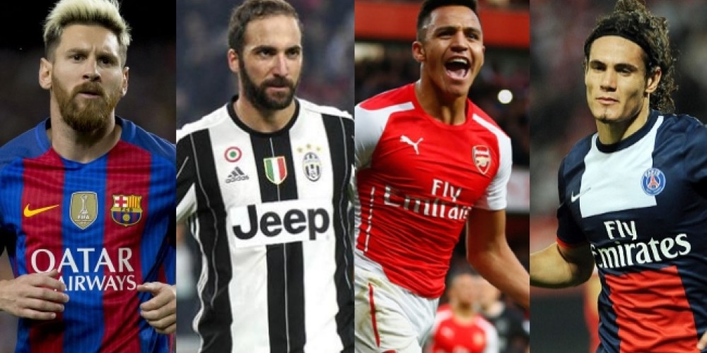 Las cuatro mejores ligas de Europa tienen goleadores sudamericanos