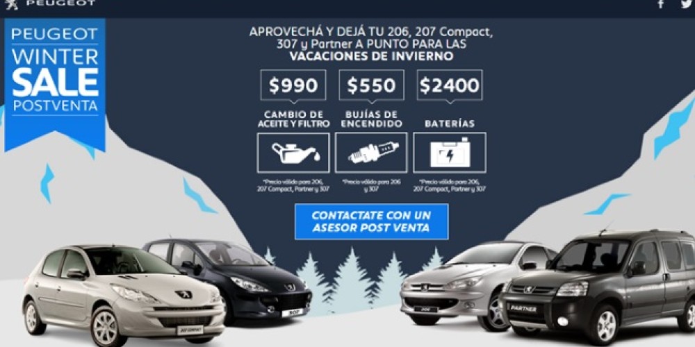 Peugeot Winter Sale, un plan especial para veh&iacute;culos O KM y para Postventa