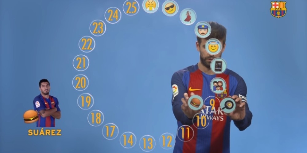 La divertida versi&oacute;n de Piqu&eacute; en el juego de &lsquo;emojis&rsquo; del FC Barcelona
