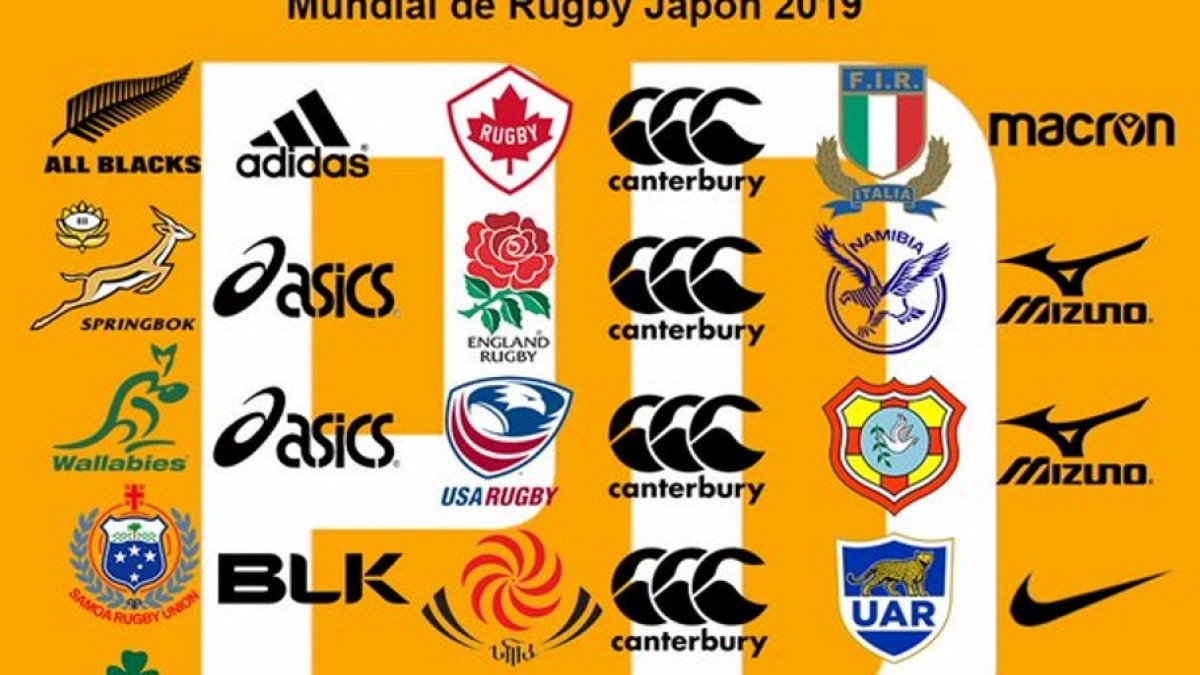 santo hígado Evaluable Mundial de Rugby 2019. Estas son las marcas que visten a todos los equipos