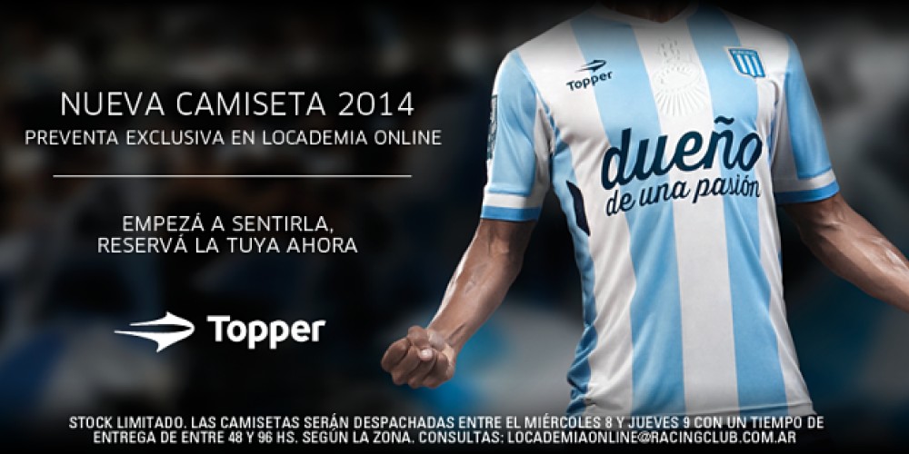 Racing Club present&oacute; su nueva camiseta Topper