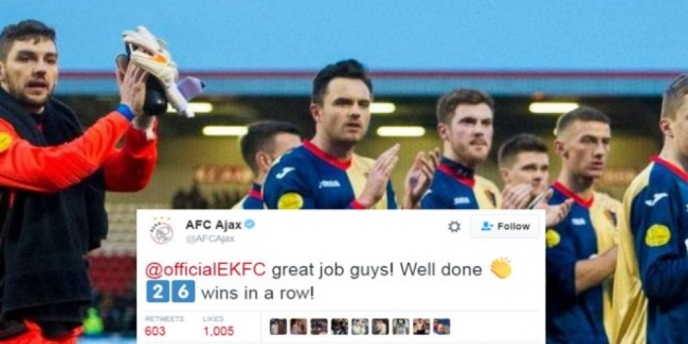 El Ajax felicita a un club escocés enviándole un camión de cerveza