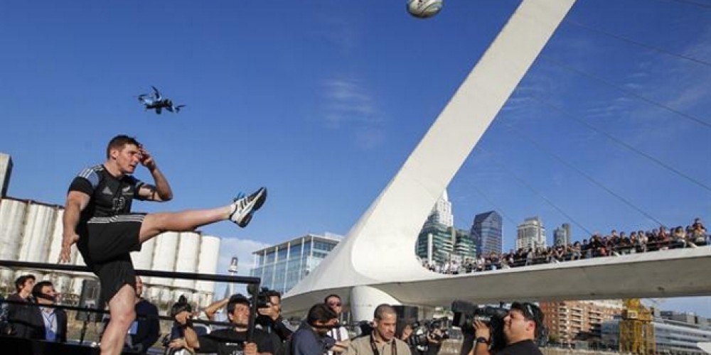 Los All Blacks y Hugo Porta juntos en Puerto Madero