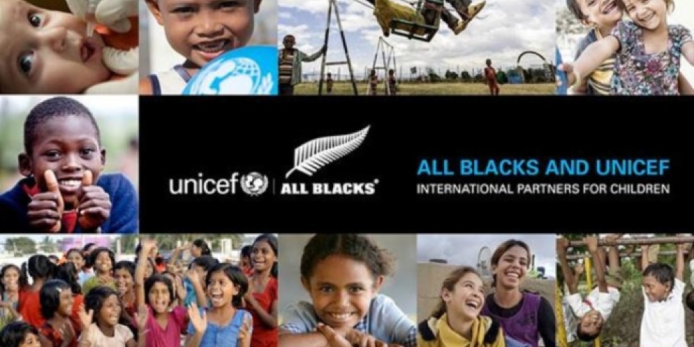Los All Blacks establecieron una alianza con UNICEF