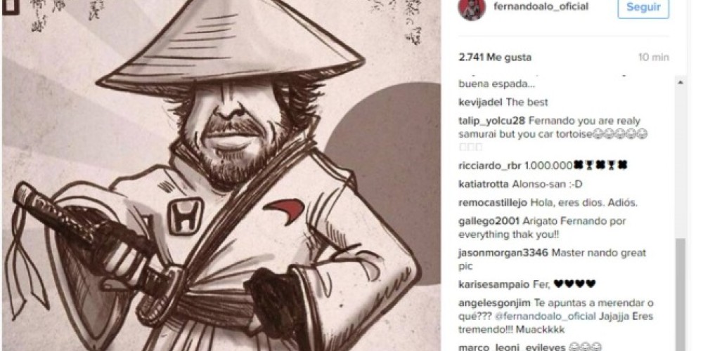 Fernando Alonso y su viral caricatura samurái