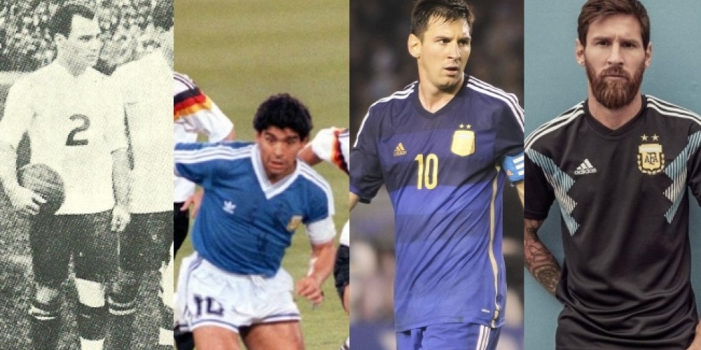 Blanca, amarilla, azul y negra: así fueron todas las camisetas alternativas de la Argentina