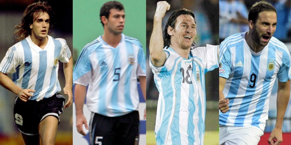 Las camisetas que utiliz&oacute; la Selecci&oacute;n Argentina a lo largo de la Copa Am&eacute;rica