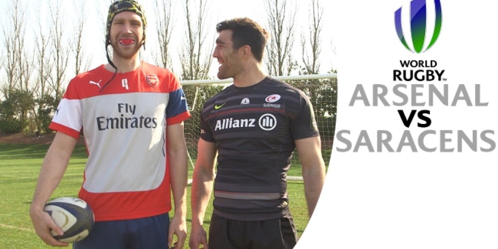 World Rugby desafió a los jugadores del Arsenal y Saracens a intercambiar deportes