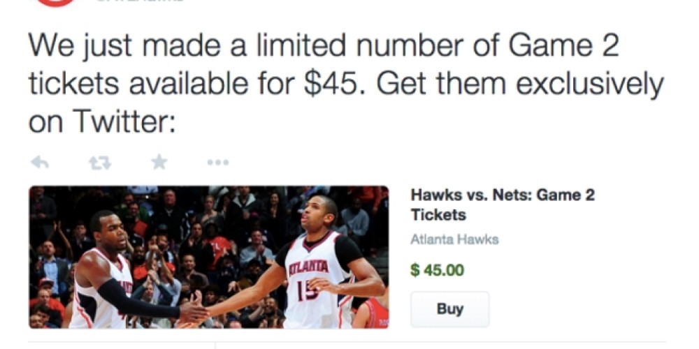 Atlanta Hawks vende entradas vía Twitter