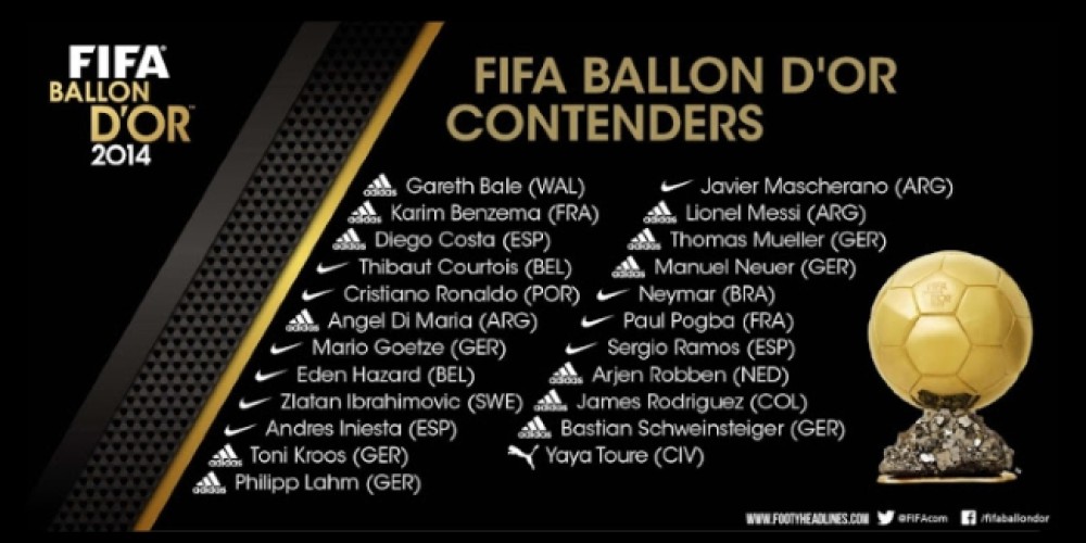 adidas domina entre los futbolistas candidatos al Balón de Oro