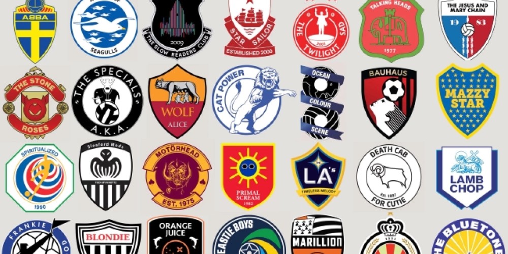 Así serían los escudos de las bandas si fuesen equipos de fútbol