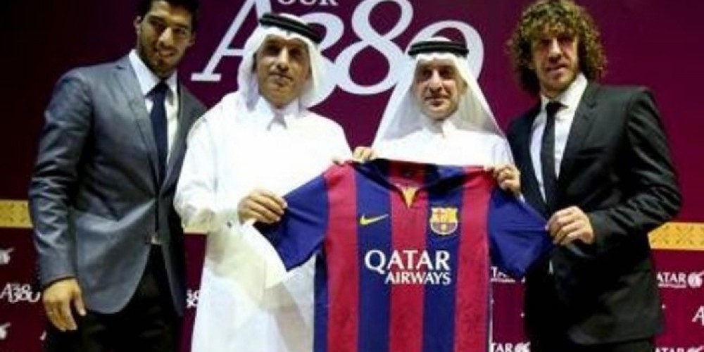 Suárez y Puyol presentaron un avión de Qatar Airways