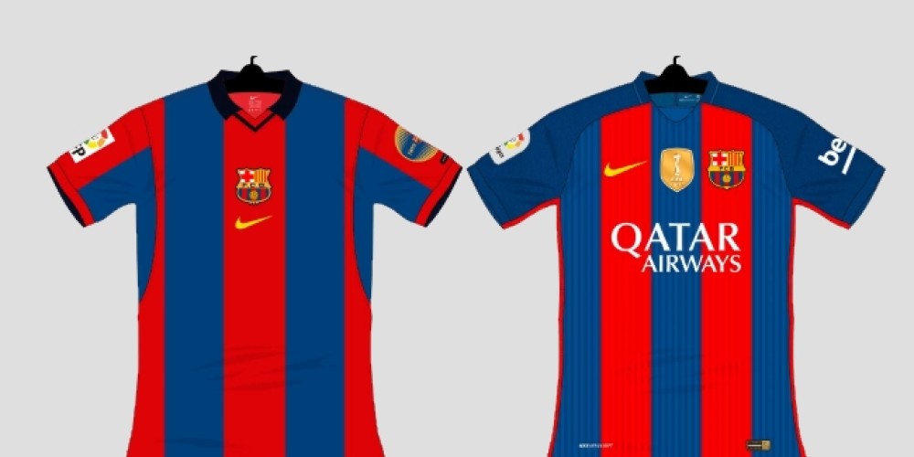 Un GIF resume todas las camisetas Nike del Barcelona desde 1998