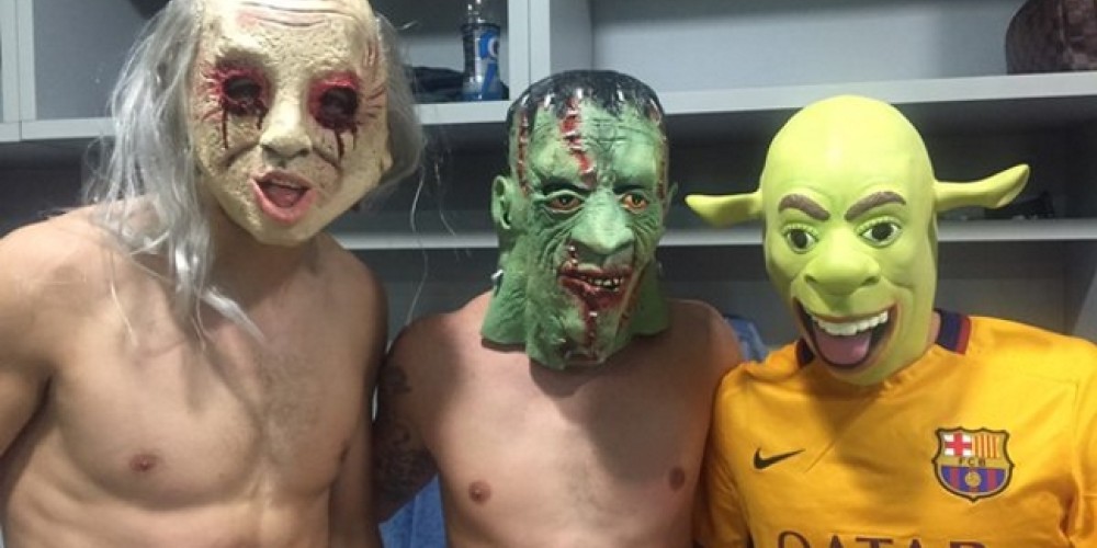 Los jugadores del Barcelona se disfrazaron por Halloween y enojaron a sus colegas del Getafe