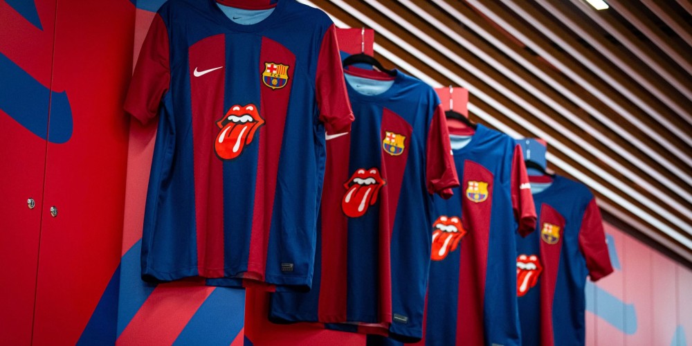Barcelona present&oacute; su camiseta con el logo de los Rolling Stones