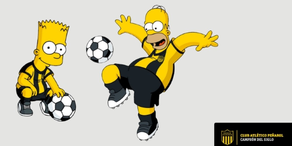 Homero y Bart Simpson, nuevos hinchas de Peñarol en su 124° aniversario