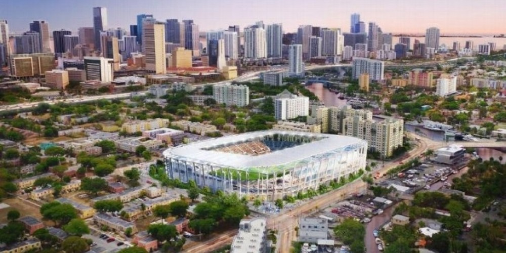 El estadio sin estacionamientos y su particular motivo del futuro equipo de David Beckham