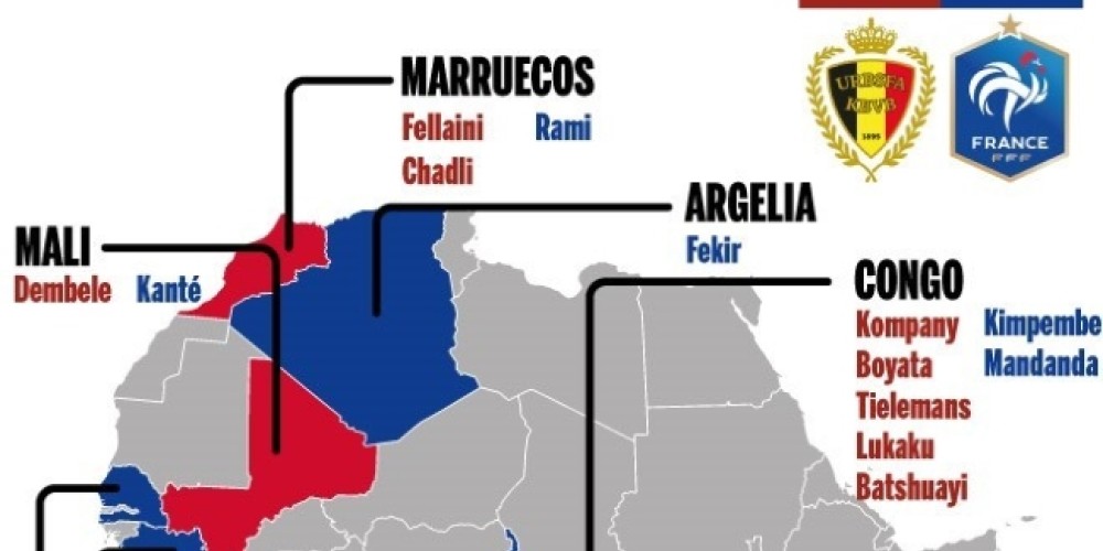 Francia y Bélgica: los semifinalistas europeos con más de 20 jugadores africanos