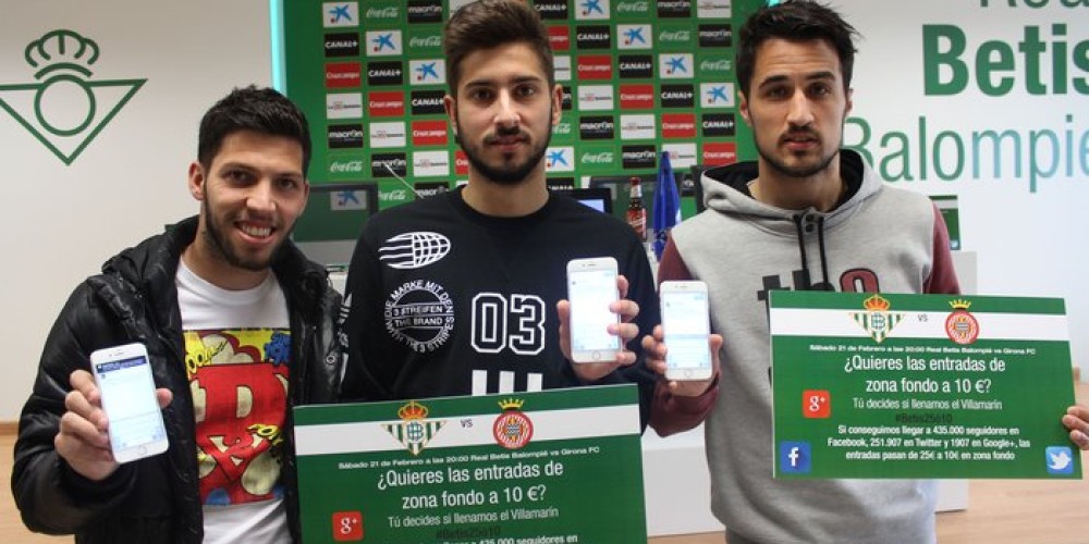 Si los hinchas del Betis siguen al club en las redes sociales, baja el precio de las entradas