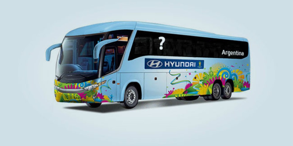 Vos le podés poner tu frase al micro de la Selección Argentina en Brasil 2014