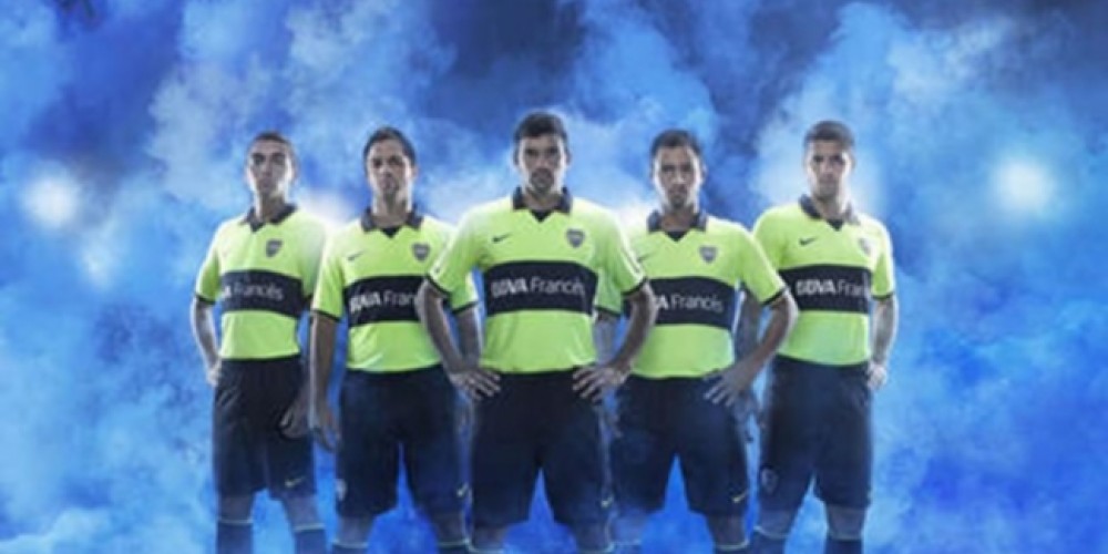 Boca estrena su camiseta verde flúor ante San Lorenzo