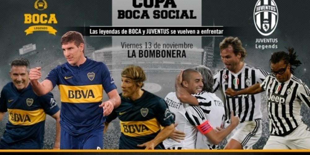 Las glorias de Boca y Juventus se enfrentarán en La Bombonera