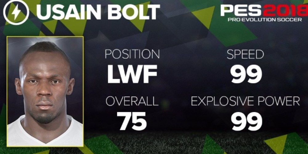 PES 2018 reveló a Usain Bolt como el jugador más veloz del juego