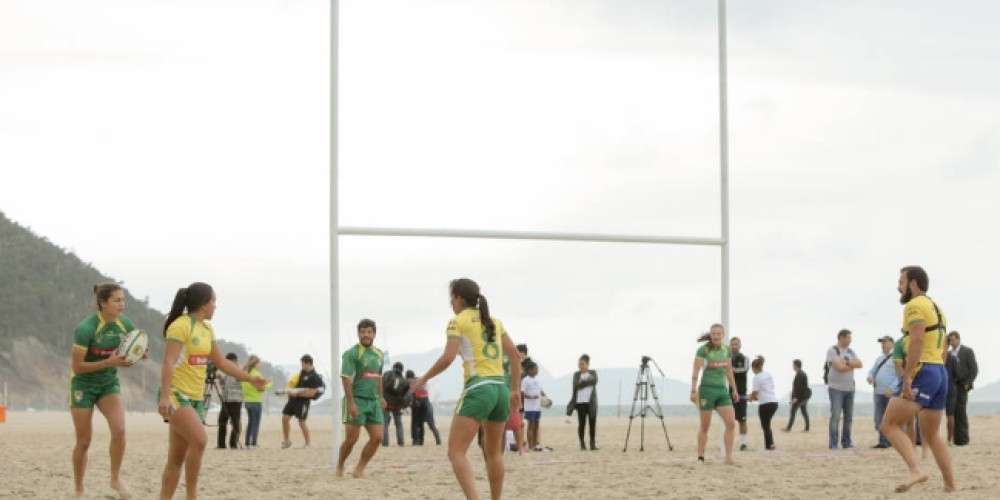 Brasil armó una cancha de rugby en Copacabana para promover el deporte
