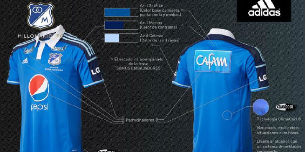 adidas present&oacute; la nueva camiseta de Millonarios FC