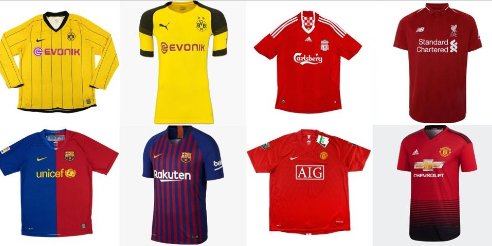El #10YearsChallenge de las camisetas del fútbol europeo