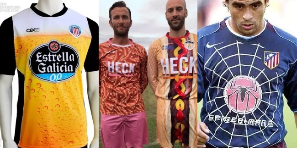 Cinco modelos de camisetas que fueron diseñadas en base a sus sponsors