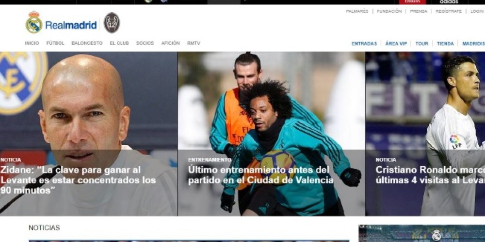 Realmadrid.com fue el sitio web de fútbol más visitado de 2017