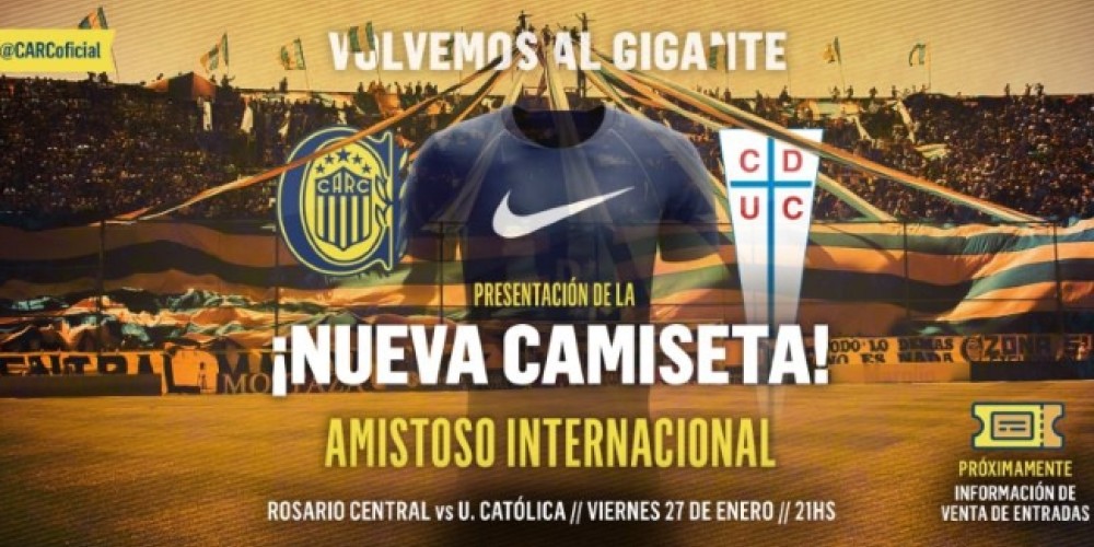 Rosario Central presentar&aacute; su nueva indumentaria frente a la Universidad Cat&oacute;lica