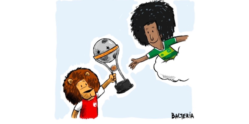 Chapecoense recibió una réplica de la Copa Sudamericana de parte de Santa Fe