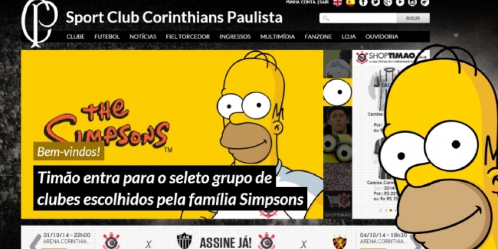 Corinthians licenciar&aacute; productos de Los Simpsons