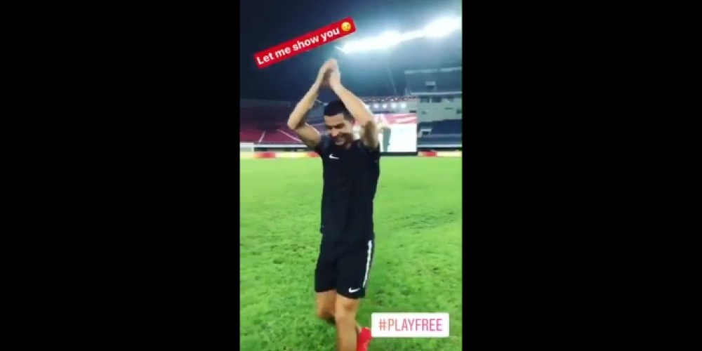 El imperdible gol de Cristiano Ronaldo durante el rodaje de una nueva publicidad