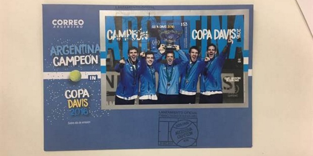 La AAT presentó una estampilla especial sobre el equipo campeón de la Copa Davis