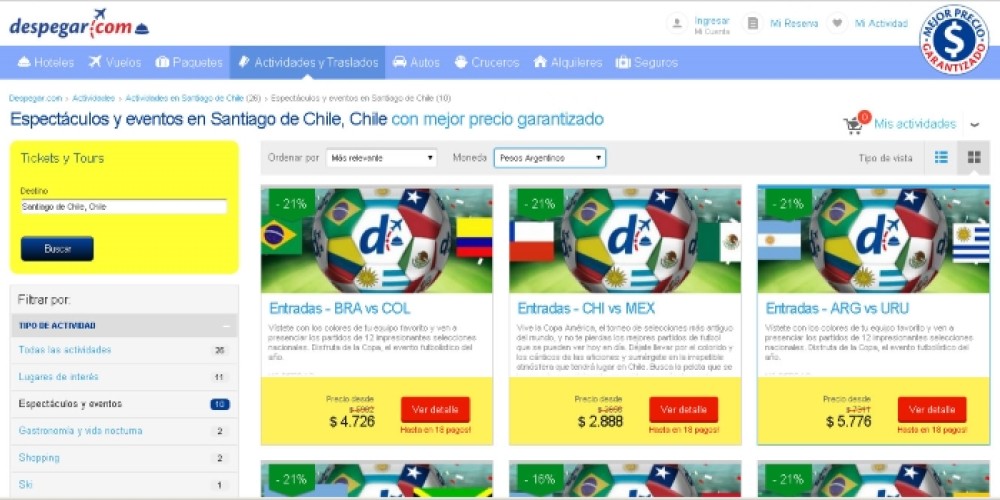 Despegar.com ofrece entradas a la Copa América