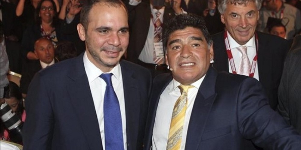 Maradona no será vice de FIFA si Al Hussein es presidente