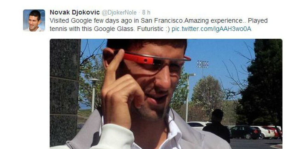 Novak Djokovic prueba los Google Glass