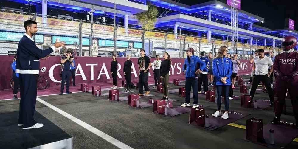 Djokovic sorprende a Colapinto en una activaci&oacute;n previa al GP