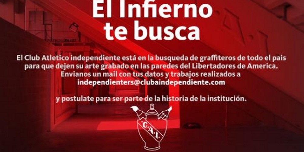 Independiente busca artistas para pintar el Libertadores de América