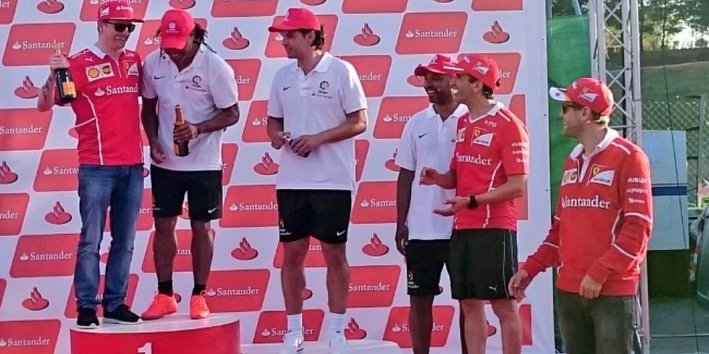 El divertido desafío entre estrellas del fútbol y Fórmula 1 en España