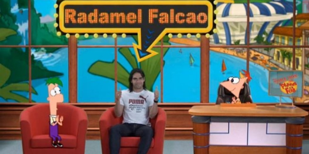 Al igual que Valderrama, Falcao pasó por “Phineas & Ferb”