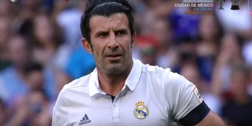 El imperdible gol de tiro libre de Luis Figo en un partido a beneficio